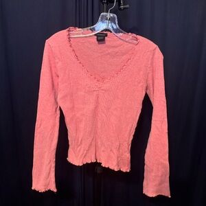 Girly pink lettuce edge top